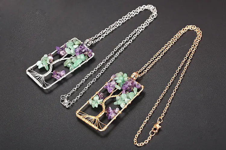 Tree of Life Necklace with Chakra Stones Sorceress Sanctuary