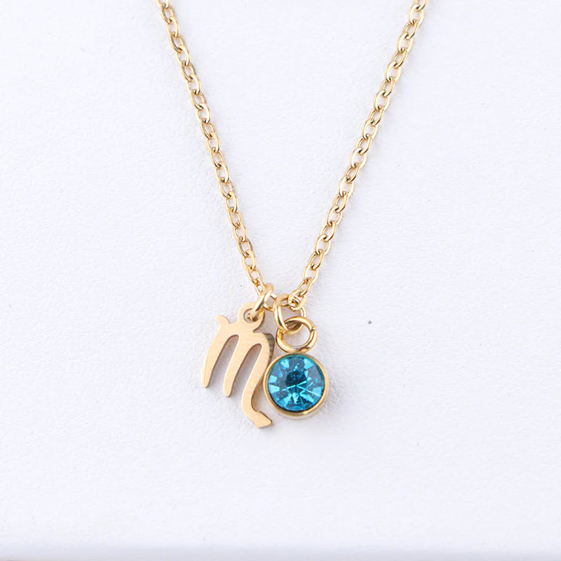 Zodiac Birthstone | Gold Necklace