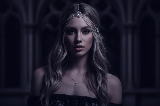 Gothic Headband with Rhinestones for Brides (Hair Accessory) Sorceress Sanctuary