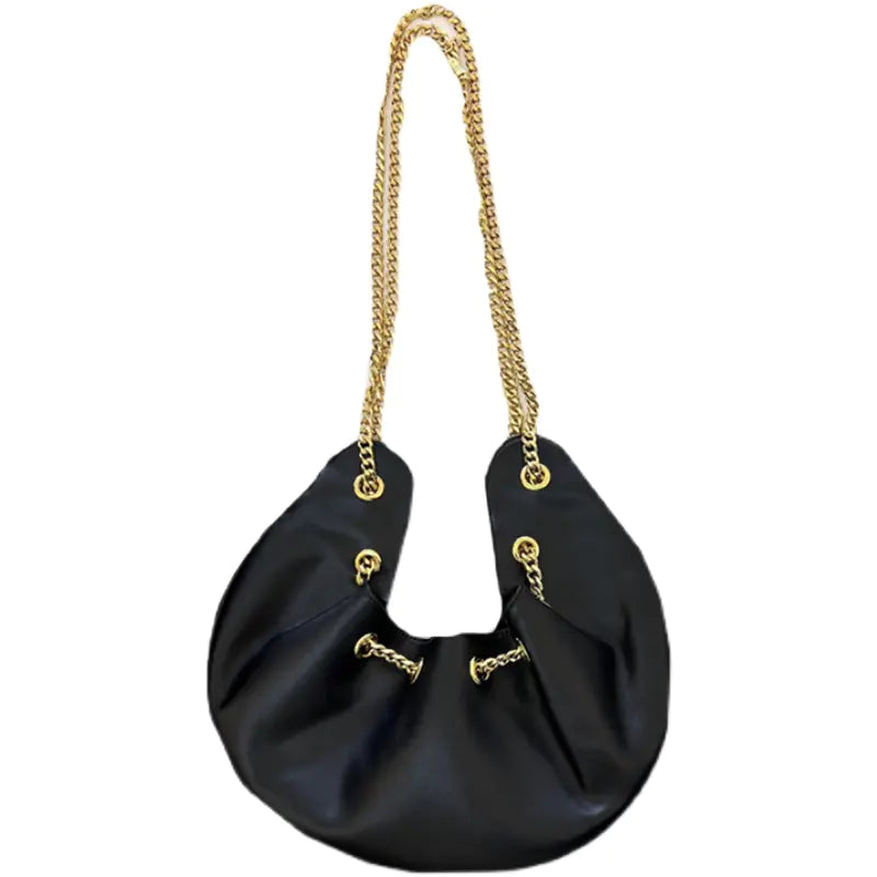 Crescent Gold Chain Bag
