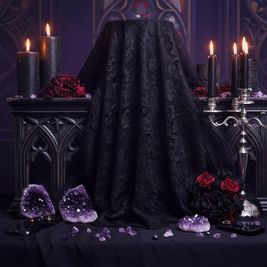 Black Lace Veil for Muslim Brides - Short Single Layer Sorceress Sanctuary
