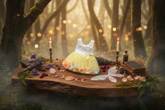 Little Fairy Dress - Sorceress Sanctuary Pink / 6-Light blue / 8-Yellow / 6-Yellow / 10-Yellow / 8
