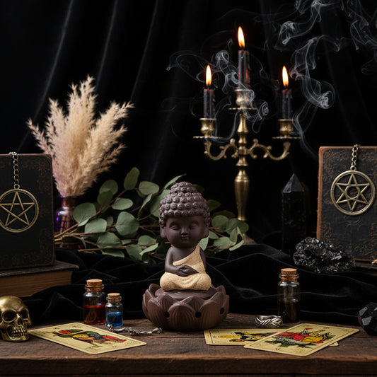 Lotus Buddha Incense - Sorceress Sanctuary Yellow-Beige-pink-Blue-primary color