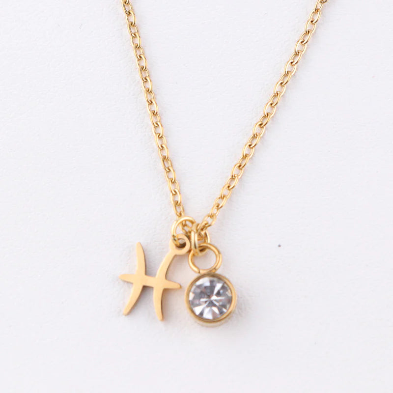 Zodiac Birthstone | Gold Necklace