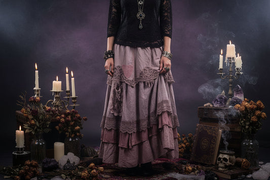 Medieval Patchwork Skirt - Sorceress Sanctuary Pink / S-Pink / M-Pink / L-Pink / XL-Pink / 2XL