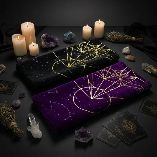 Metatron Altar Cloth - Sorceress Sanctuary Black with cloth bag-Purple with cloth bag-Black-Purple