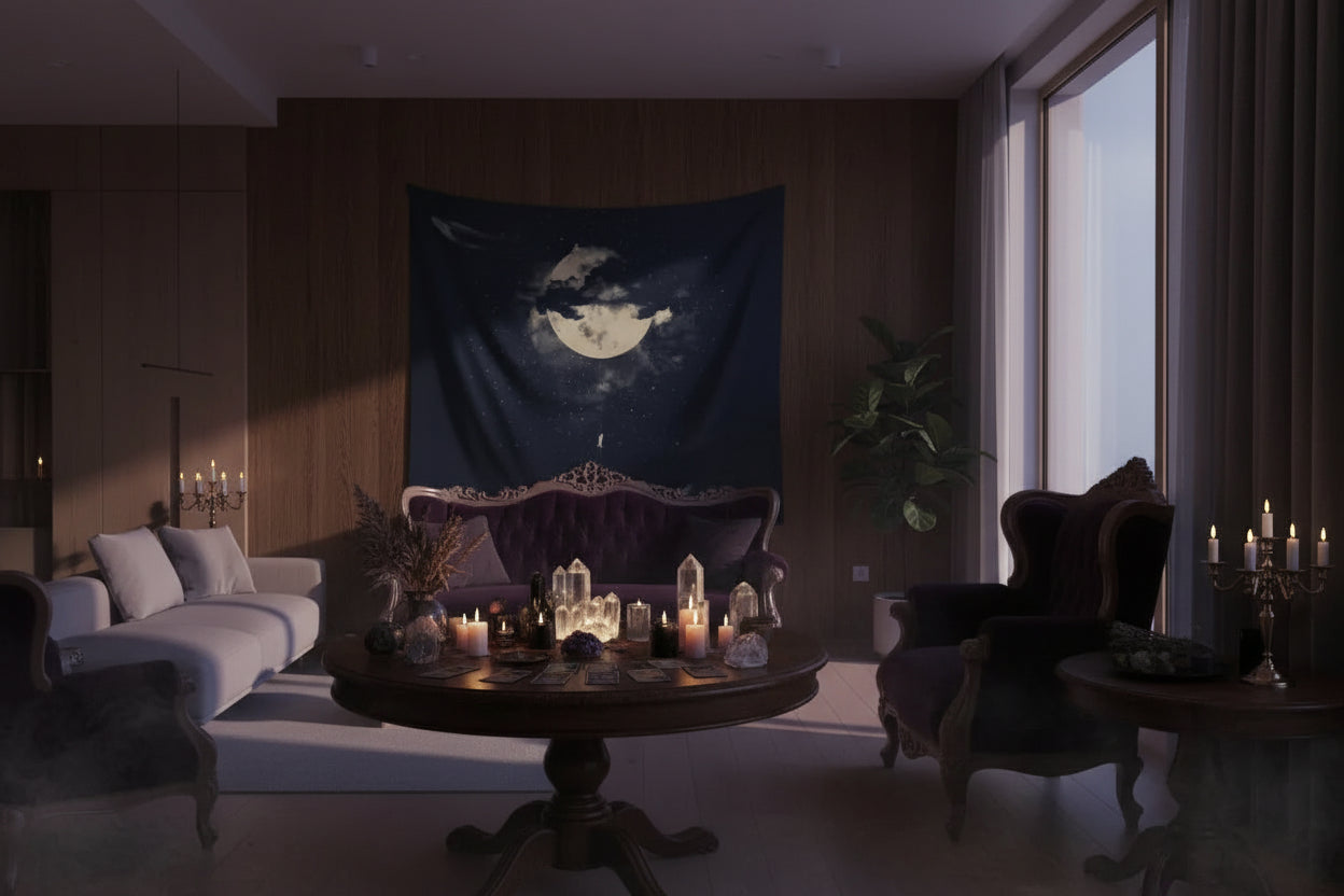 Moonfall Mystic Tapestry - Sorceress Sanctuary Black / 150X130cm-Black / 200x150cm