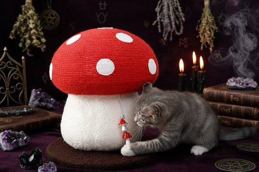 Mushroom Cat Scratcher - Sorceress Sanctuary Red Poisonous Mushroom