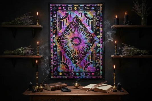 Mystic Sun Tapestry - Sorceress Sanctuary Purple / Brushed 73*95cm-Purple / Brushed 130*150cm-Purple / Brushed 150*200cm