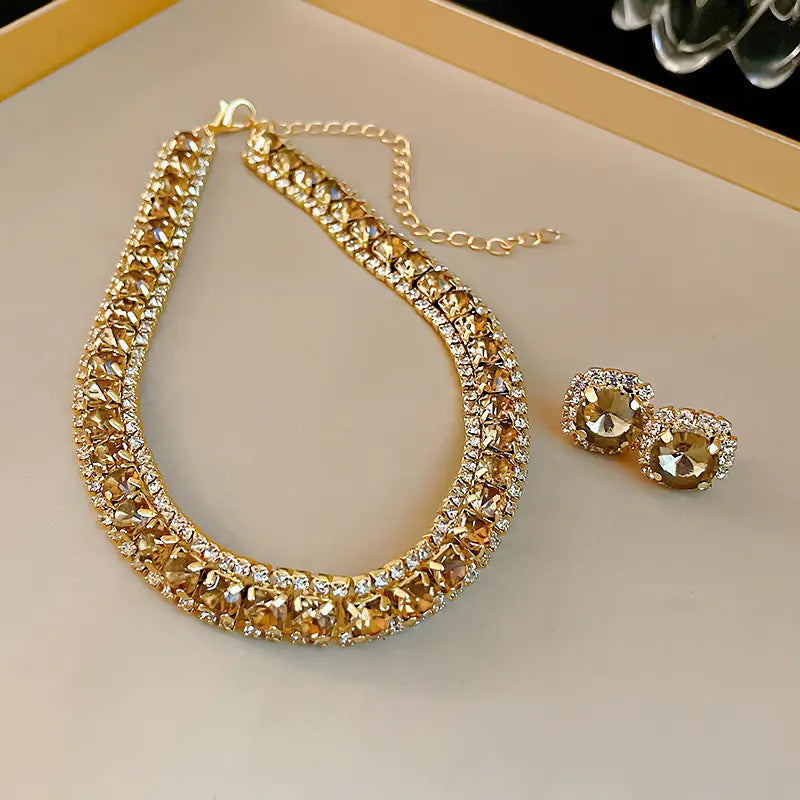 Elegant Crystal Necklace & Earring Set Sorceress Sanctuary