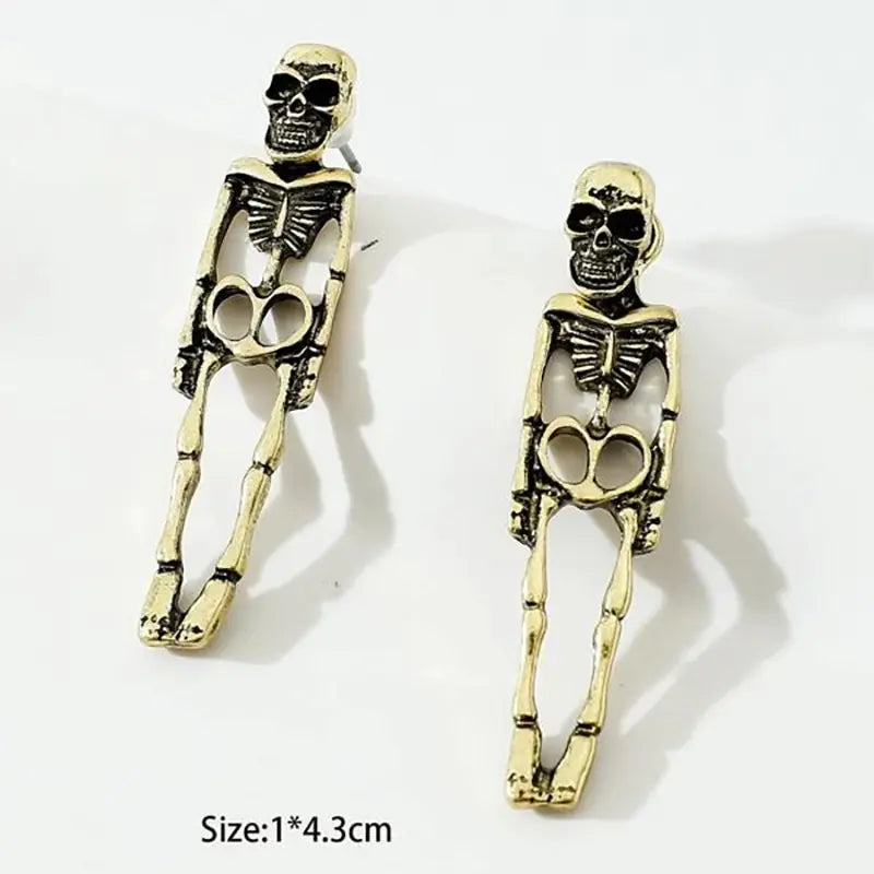 Vintage Skeleton Earrings for Halloween Couples Sorceress Sanctuary
