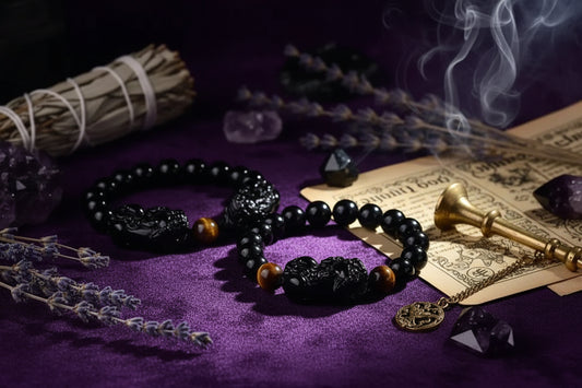 Obsidian Wealth Bracelet - Sorceress Sanctuary 10mm-12mm-14mm