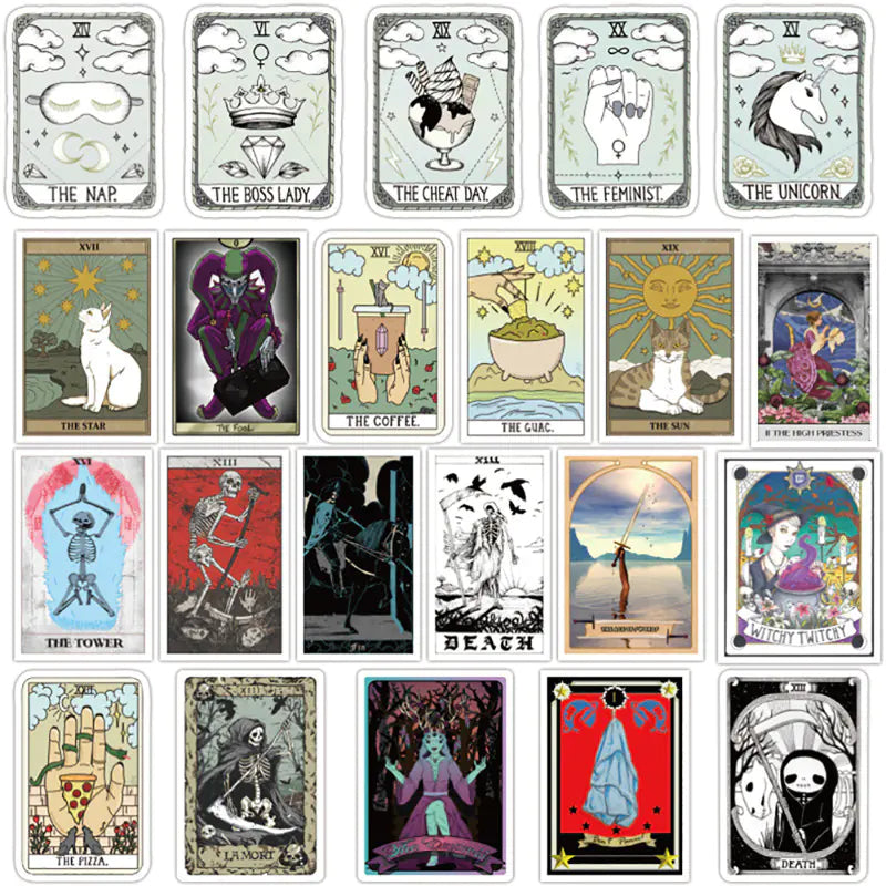 50 Tarot Card Waterproof Stickers