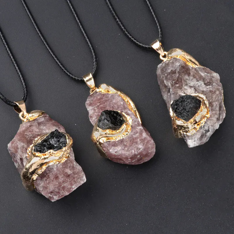 Gilded Crystal Stone Necklace