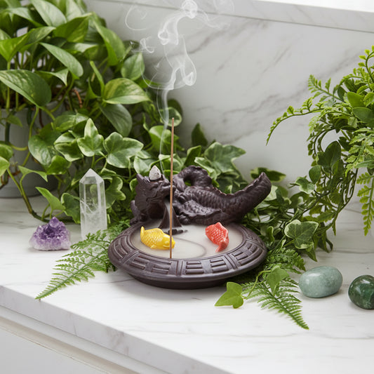 Ceramic Incense Burner with Dragon Design for Home Decor Sorceress Sanctuary