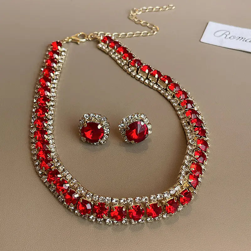 Elegant Crystal Necklace & Earring Set Sorceress Sanctuary