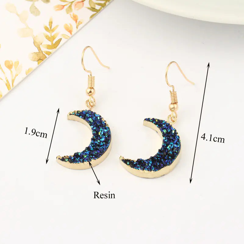 Enchanted Crescent Resin Earrings