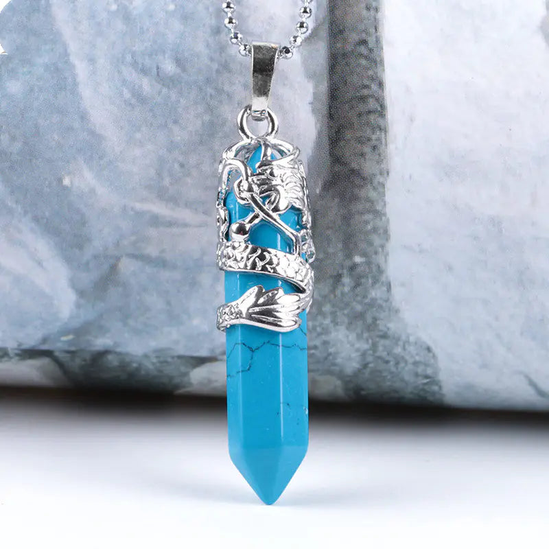 Stone Dragon Totem | Crystal Necklace