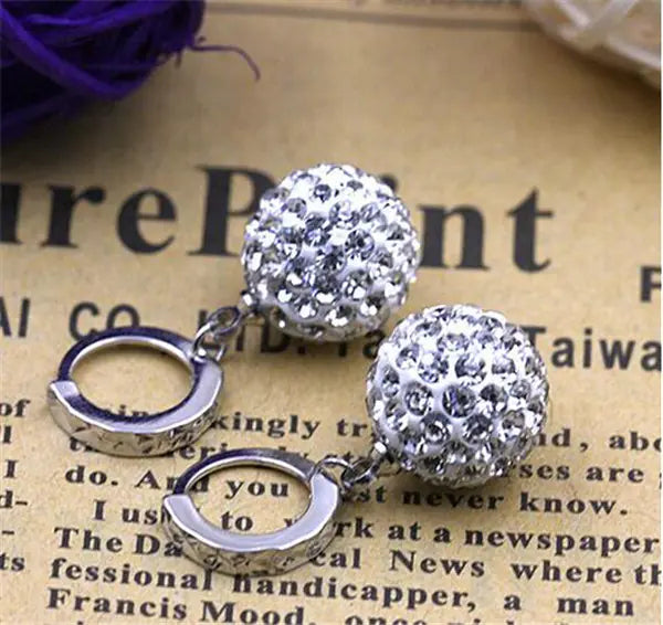 Crystal Ball Pendant Earrings