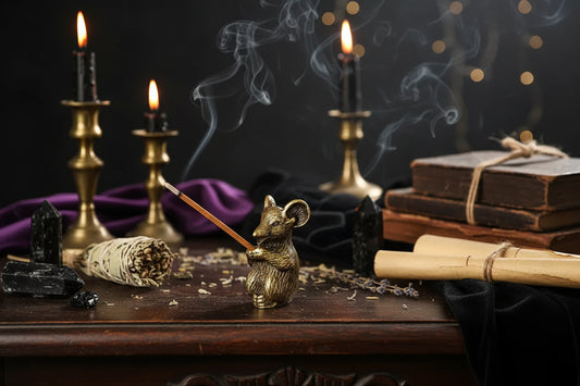 Rat Incense Holder - Sorceress Sanctuary Bronze