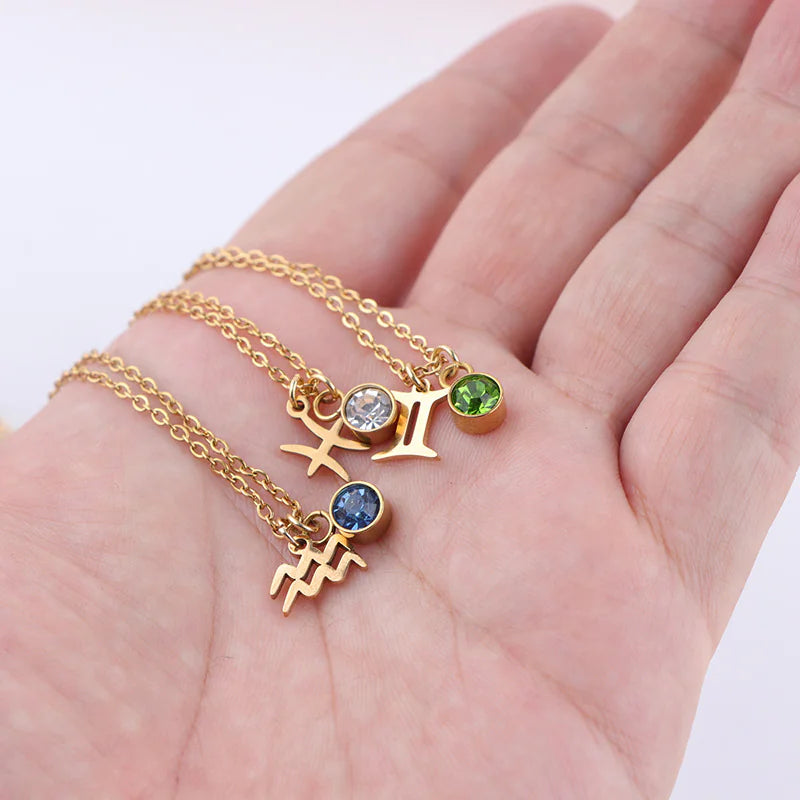 Zodiac Birthstone | Gold Necklace