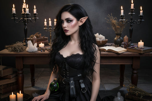 Renaissance Corset Set - Sorceress Sanctuary Black-Brown