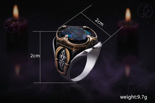 Retro Moonstone Ring - Sorceress Sanctuary KJZ041 Picture Style / Adjustable Opening