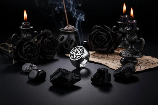 Satanic Pentagram Ring - Sorceress Sanctuary Steel color / 7-Steel color / 8-Steel color / 12-Steel color / 10-Steel color / 9