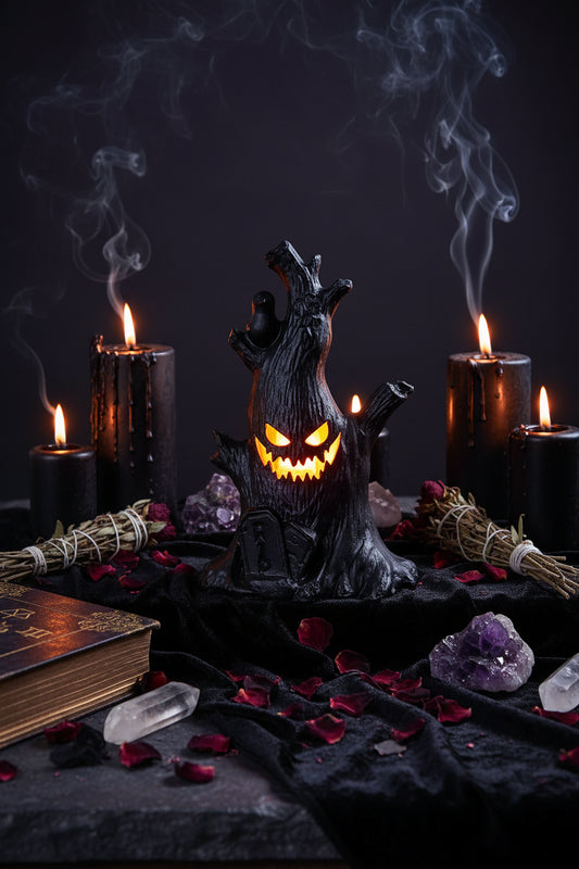 Spooky Stump Halloween Lamp - Sorceress Sanctuary Black / 10*7.5 * 16cm