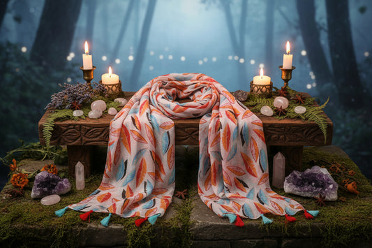 Spring Leaves Silk Scarf - Sorceress Sanctuary 1PCS