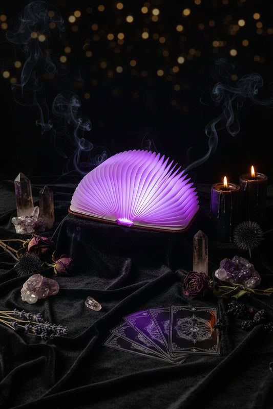 Folding LED Book Light with Colorful Rechargeable Design Sorceress Sanctuary