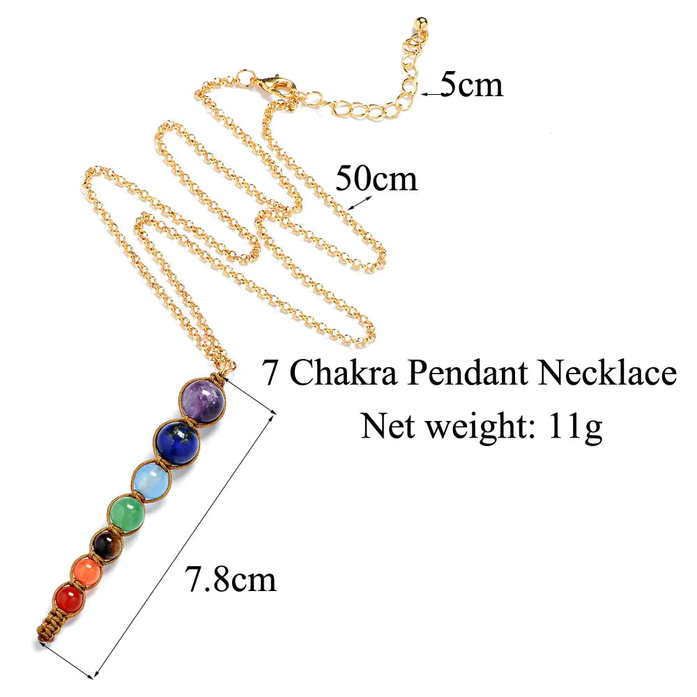 Crystal Pendant Natural Stone Cone Necklace