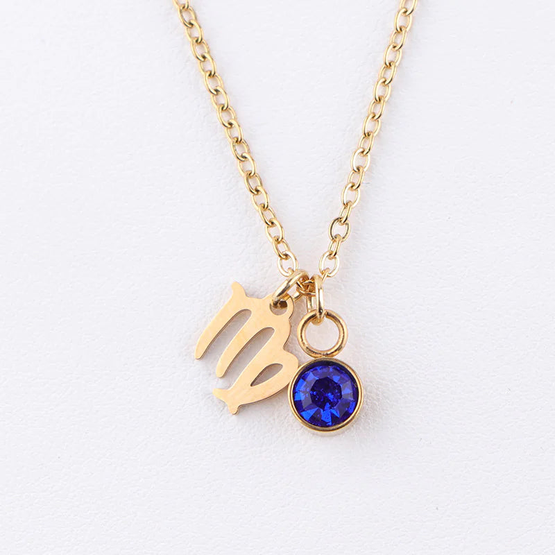 Zodiac Birthstone | Gold Necklace