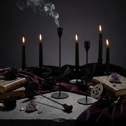 Vintage Candle Holders - Sorceress Sanctuary Silver suit-Black suit-Imitation gold suit-Rose gold suit