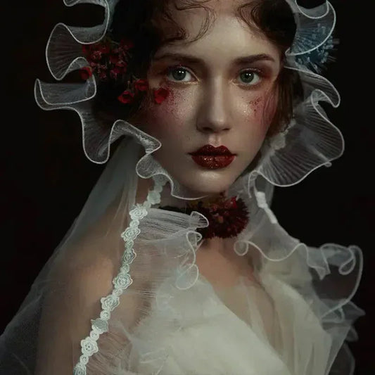 Vintage Lace Headpiece - Sorceress Sanctuary White