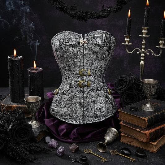 Vintage Witch Corset - Sorceress Sanctuary Silver / S-Silver / M-Silver / L-Silver / XL-Silver / XXL