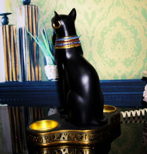 Egyptian Cat Candle Holder Sorceress Sanctuary