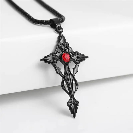 Black Cross Vampire Necklace Sorceress Sanctuary