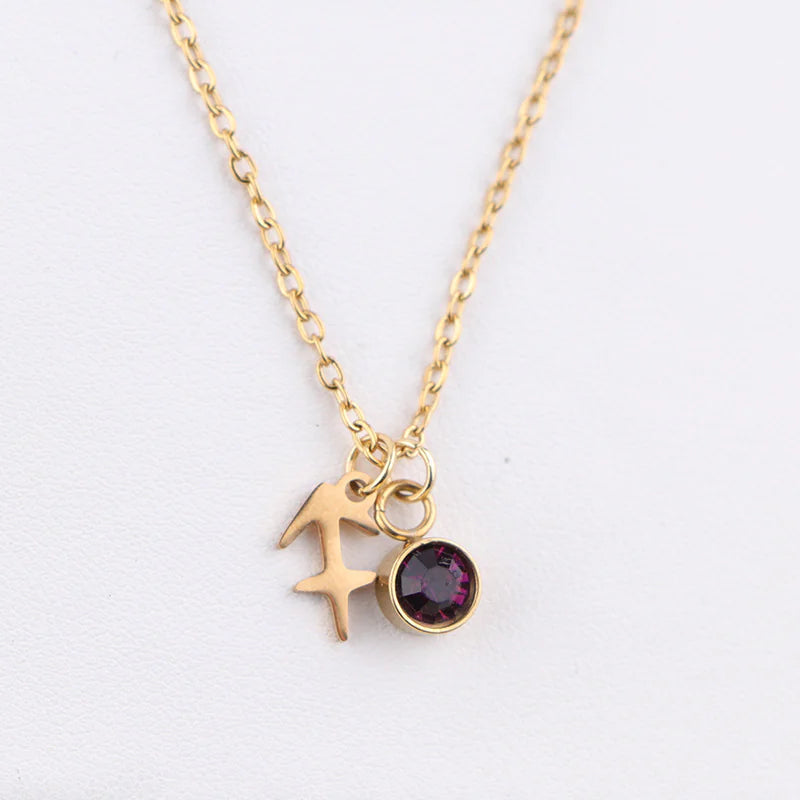 Zodiac Birthstone | Gold Necklace