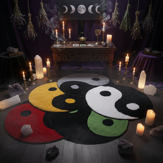 Yin Yang Carpet - Sorceress Sanctuary Black / 50cm-Black / 60cm-Black / 70cm-Black / 80cm-Black / 90cm
