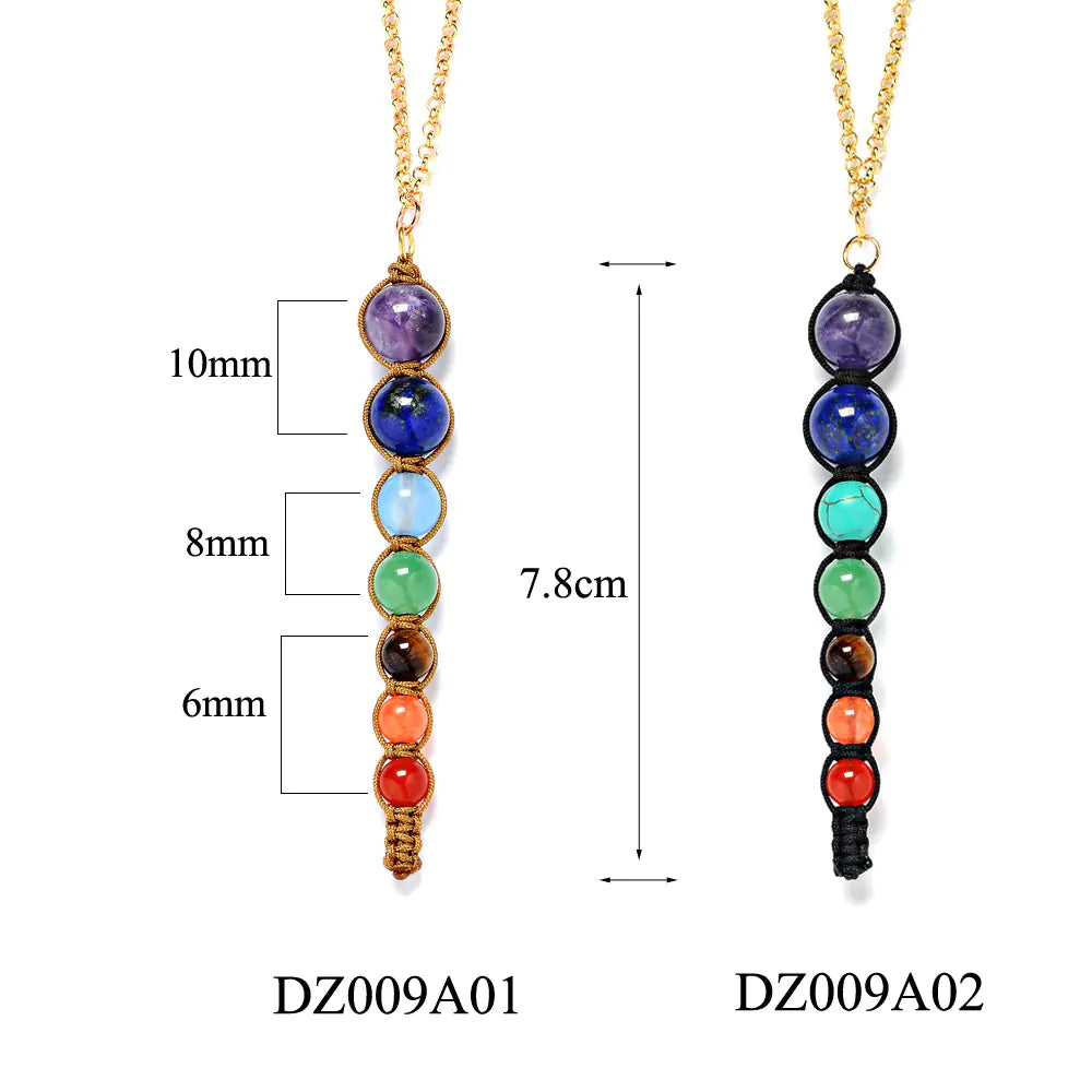 Crystal Pendant Natural Stone Cone Necklace