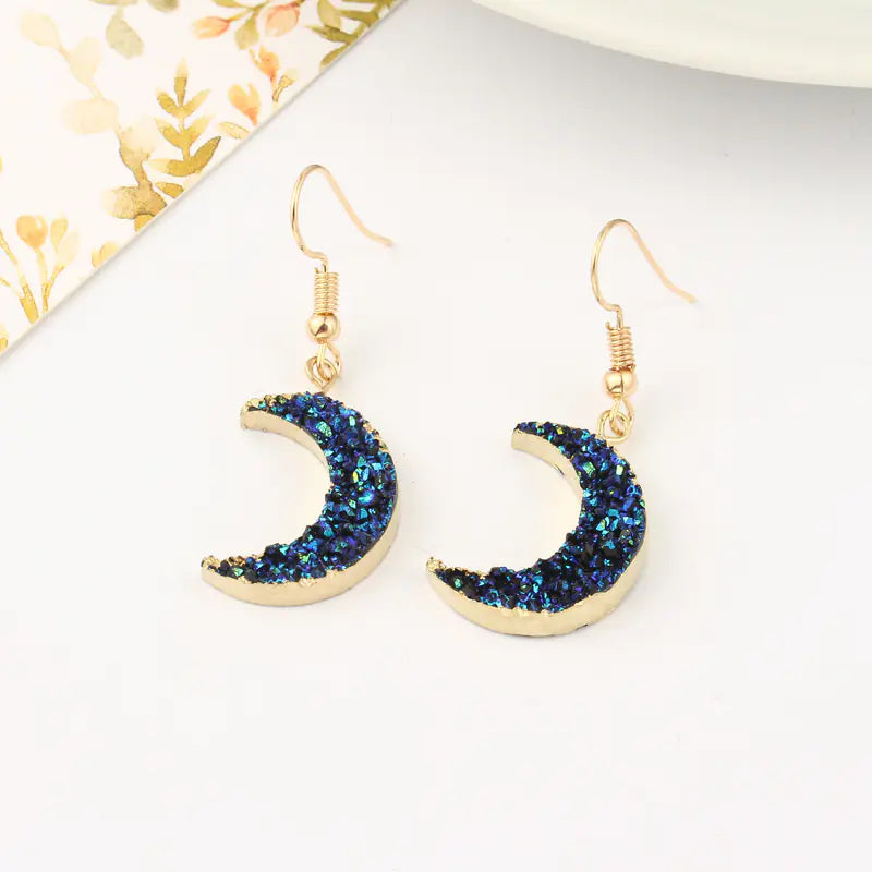 Enchanted Crescent Resin Earrings