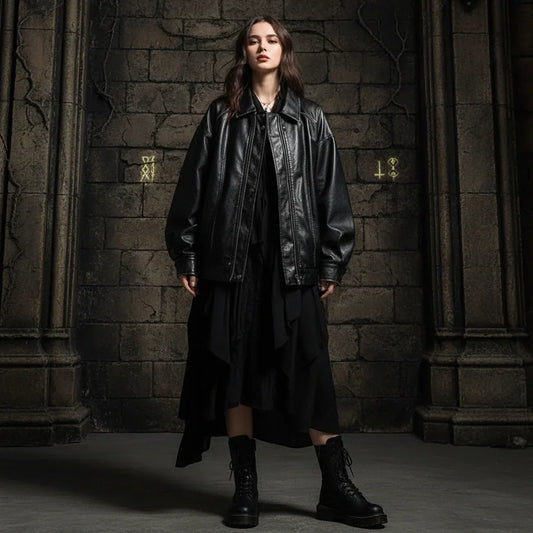 Vintage Leather Coat - Sorceress Sanctuary brown / S-brown / M-brown / L-brown / XL-Black / S