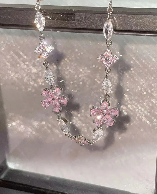 Cherry Blossom Crystal Bracelet - Sorceress Sanctuary