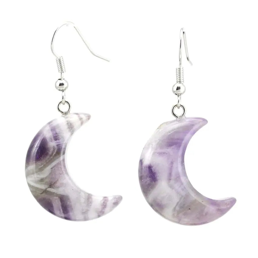 Natural Stone Meniscus Earrings