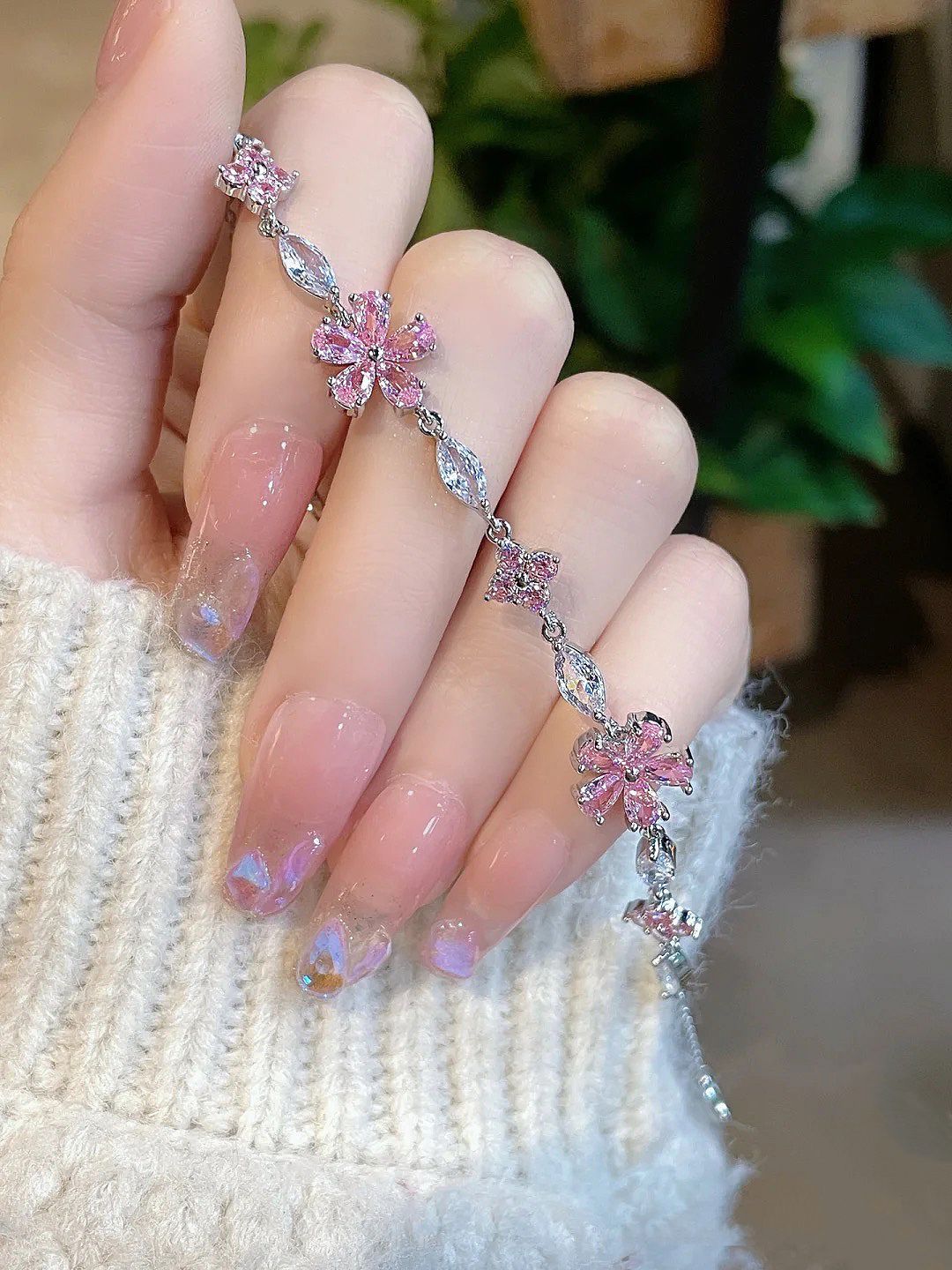 Cherry Blossom Crystal Bracelet Sorceress Sanctuary