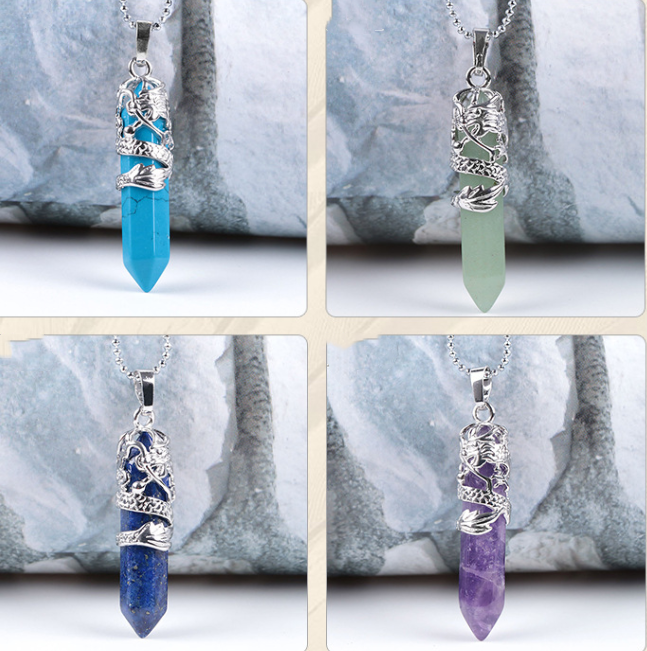 Stone Dragon Totem | Crystal Necklace