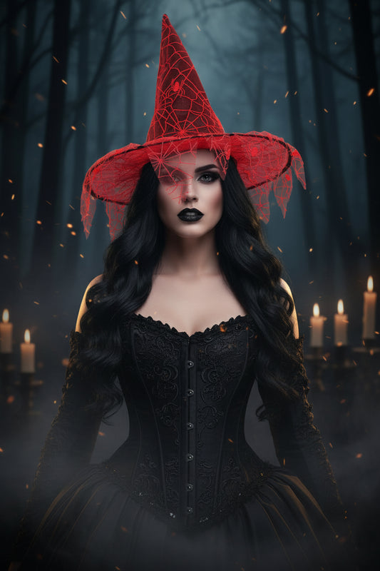 Halloween Witch Hat Mesh Decoration Props Sorceress Sanctuary
