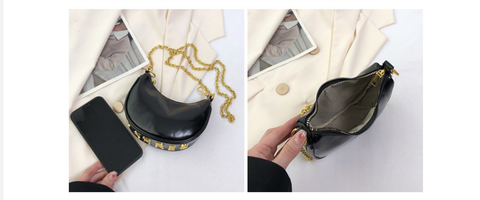 Crescent Gold Chain Bag