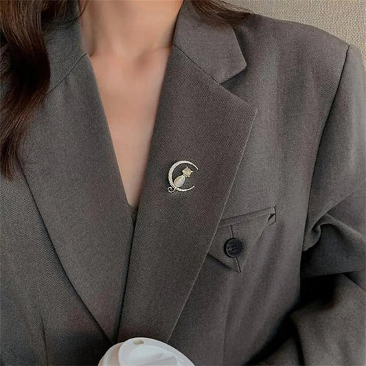Moon Cat Brooch Sorceress Sanctuary